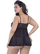 Sequinned empire babydoll, plus size
